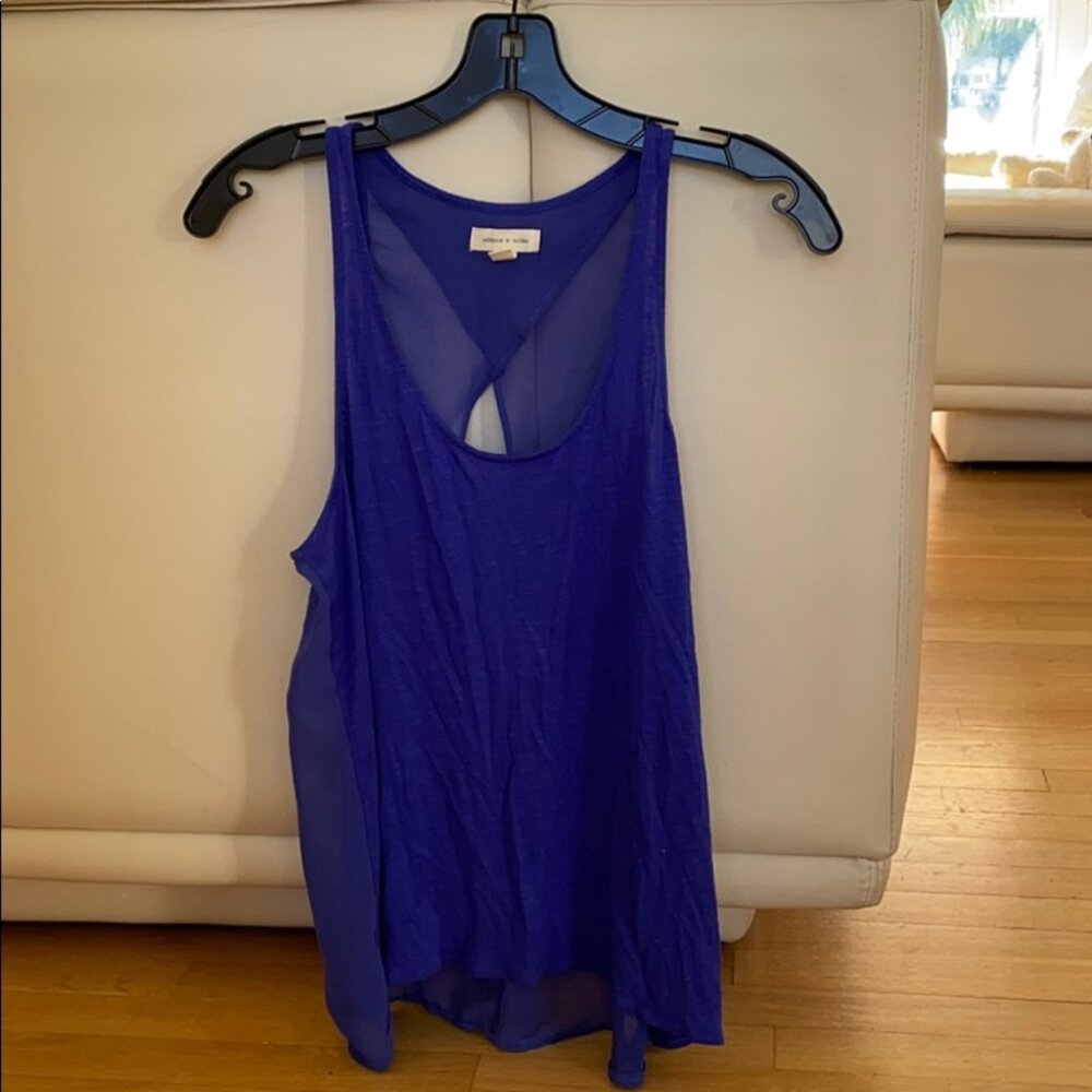 Purple sheer back top NWOT